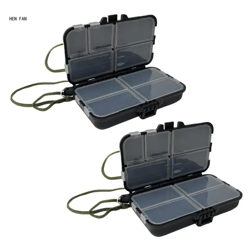 

2Pcs Fishing Tackle Storage Box Visible Foldable Case Tackle Box with Dividers M89D