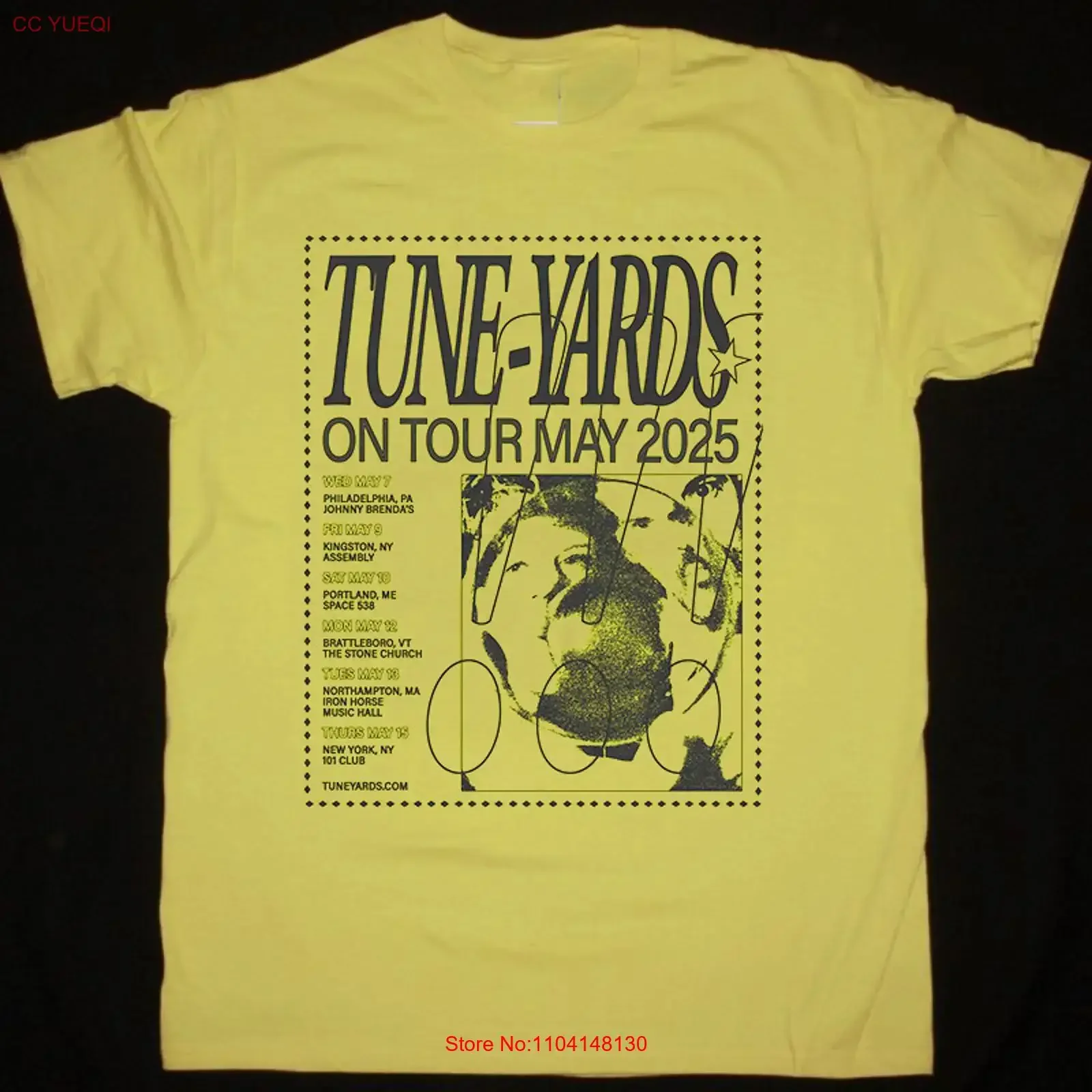 

Футболка Tune Yards Band On Tour, полный размер S 5XL, винтажная стираная мужская дизайнерская одежда унисекс, универсальный топ для повседневной носки