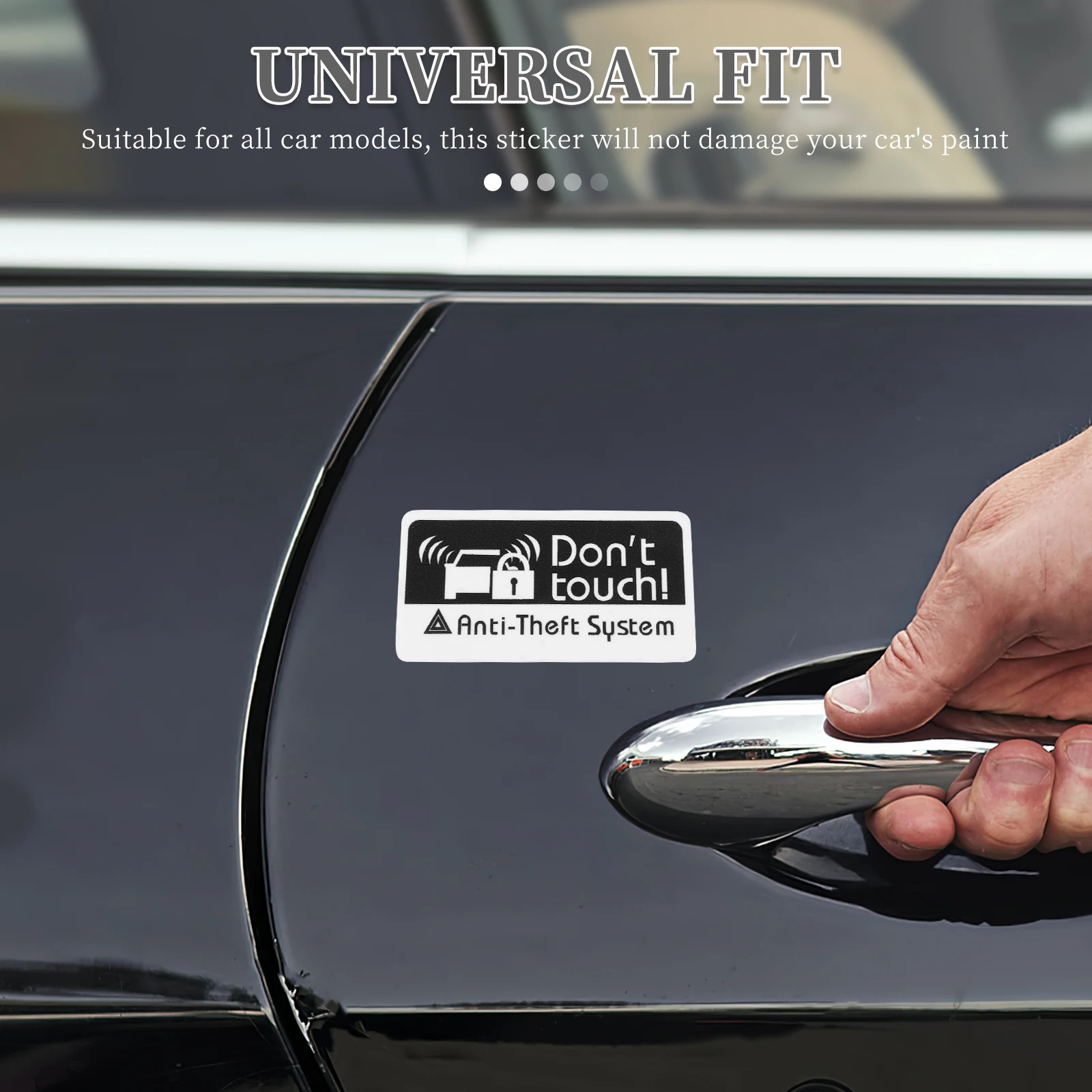 2pcs Car Door Warning Sticker Anti-Theft System Reminder Decal Do Not Touch Sign Auto Security Vinyl Universal Fit Traffic