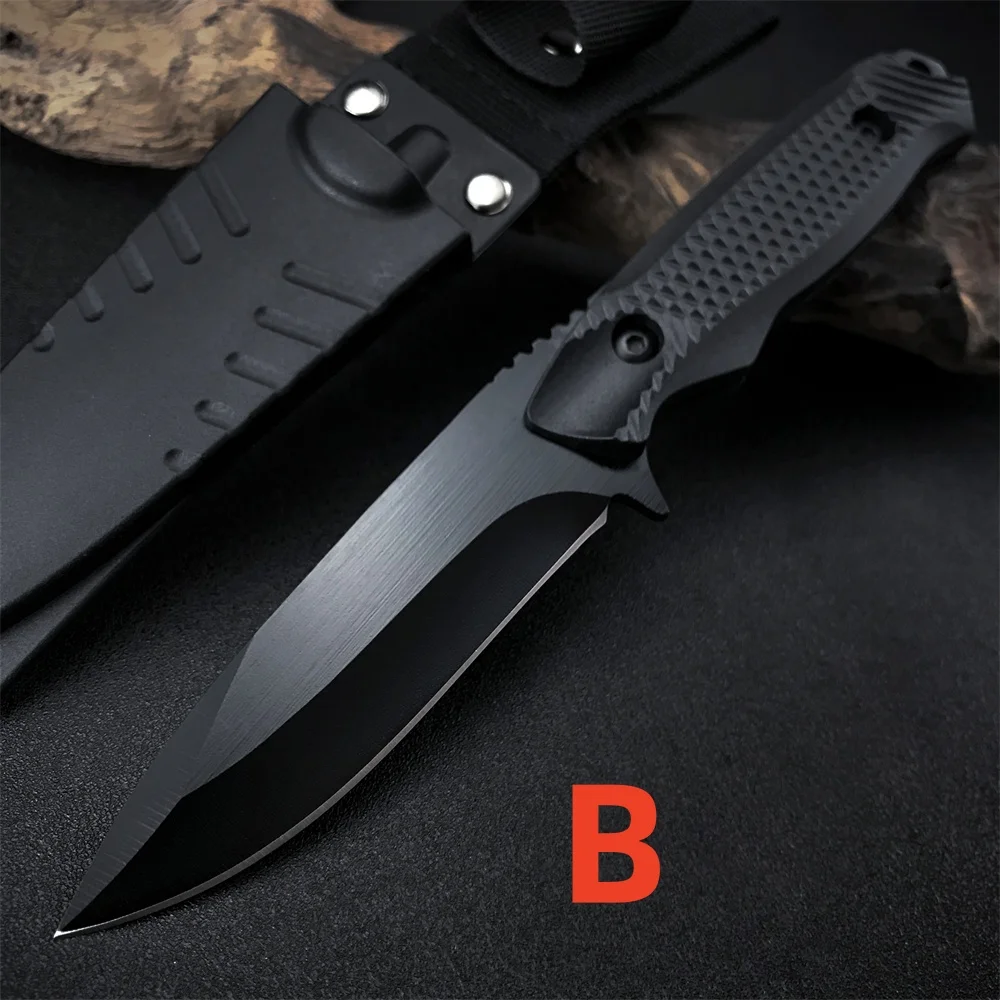 Military KS 1083 Camp 5 Fixed Hunter Knife D2 Stonewashed Blade Nylon Fiber Handles Outdoor Tactical Knives Survival EDC Tool