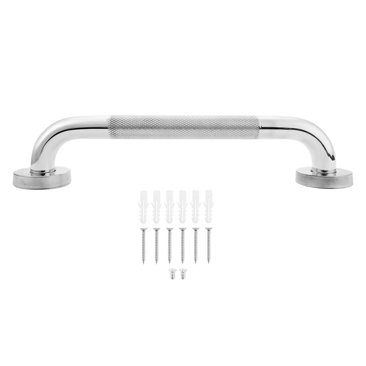 12-Inch Non-Slip Shower Grab Bar Chrome-Plated Stainless Steel Bathroom Grab Bar with Textured Handle