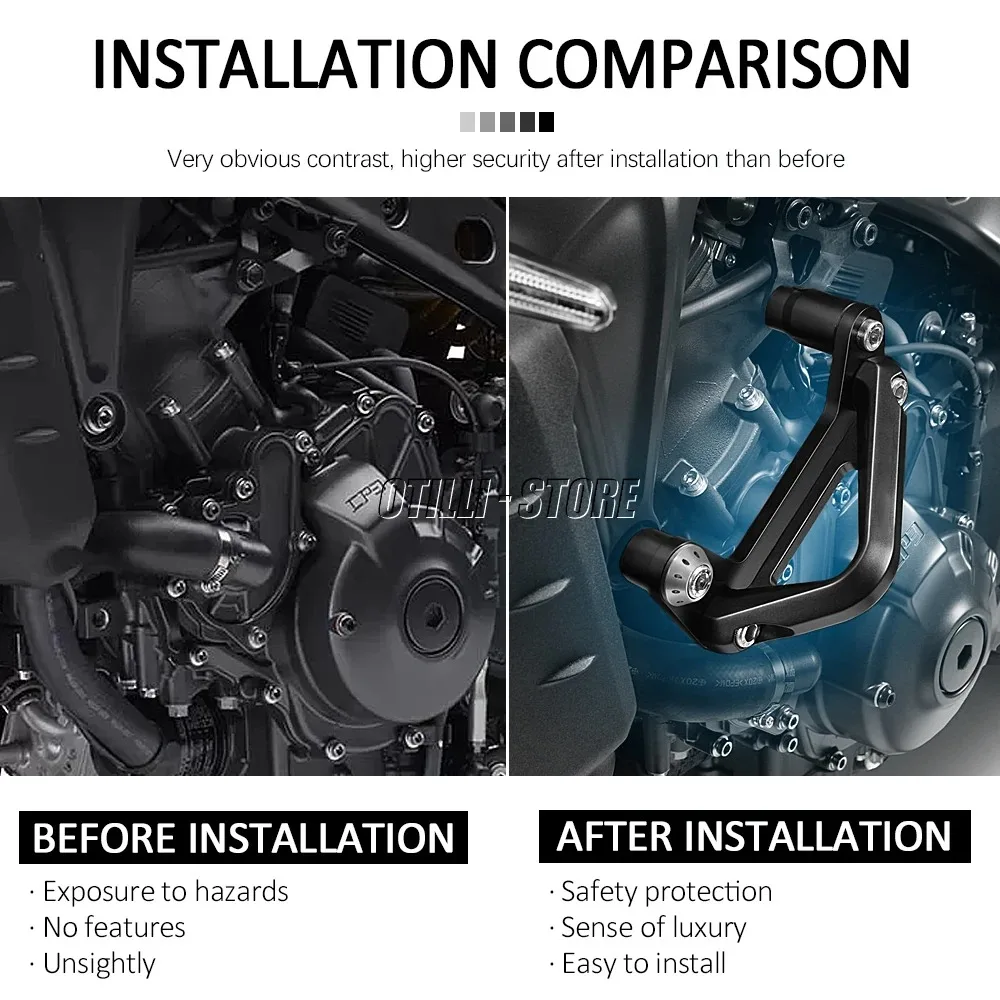 CNC Aluminum Motorcycle Engine Guard Crash Bar Frame Slider Protector For YAMAHA MT09 MT-09 SP Tracer 900 9 GT XSR900 2021 2022