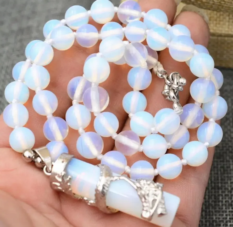 

Fashion jewelry Dragon Healing Chakra Reiki Opal Opalite jade Pendant Necklace 18