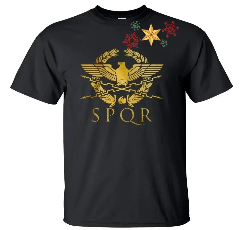 Camiseta Roman Gladiator Imperial Golden Eagle SPQR, 100% algodón, cuello redondo, camiseta informal de manga corta de verano para hombre, talla S-3XL