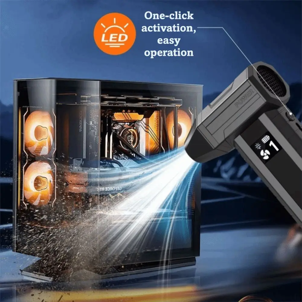 

130000RPM Violent Turbofan LED Light Infinite Speed Regulation High-Speed Brushless Motor Fan Portable Design High-Speed