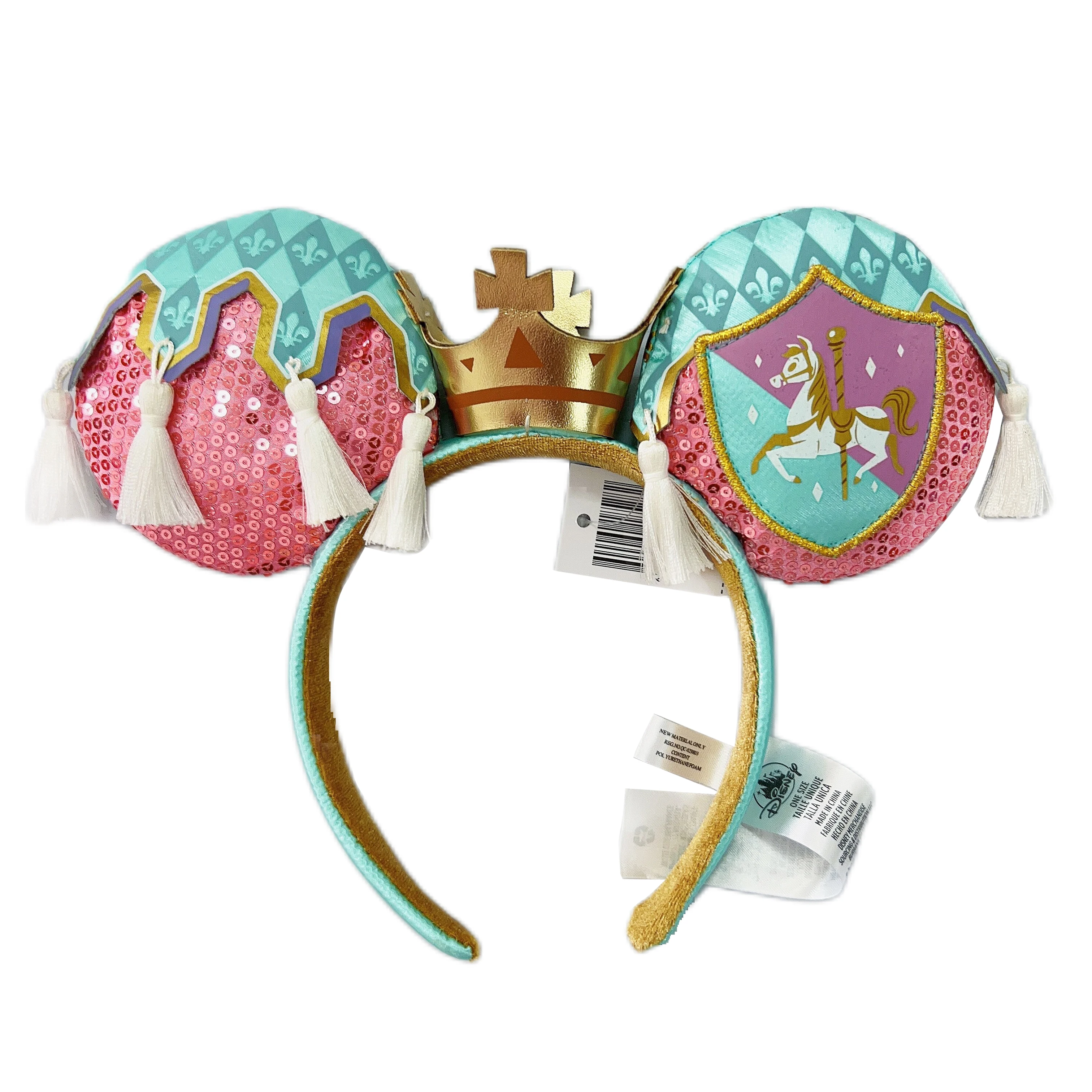 Diadema con orejas de Mickey Mouse de Disney para niñas, diadema de PU con lazos, disfraz de Halloween, regalo de felpa para Cosplay, muñeca de