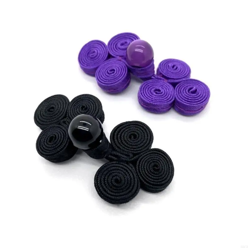 M6CD 1pair Colorful Adjustable Sewing Fasteners Featuring Chinese Traditional Buttons Perfect for Sweater Scarf Cardigan