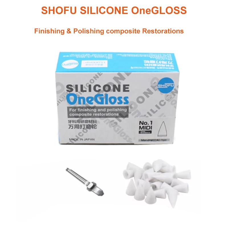 

PN0171 SHOFU OneGloss Dental Silicone Polishing Finishing Composite Restorations Burs Universal Grinding Wheel Silicon Ion 1Box