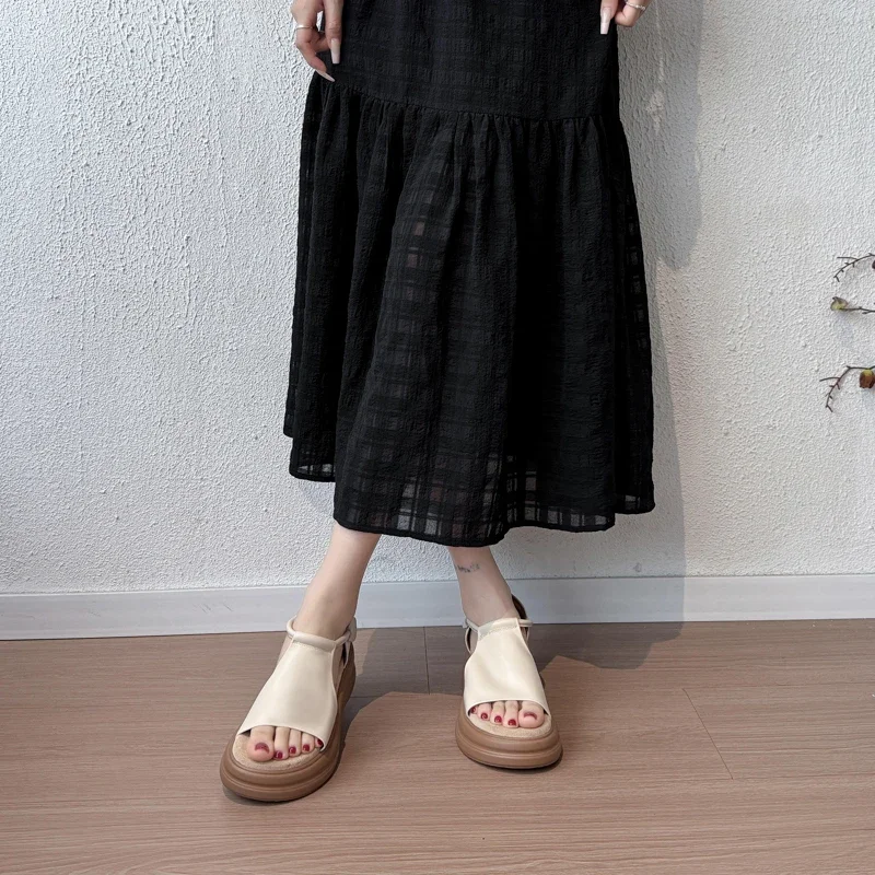 

Женская обувь, 2024, брендовые женские сандалии с открытым носком, модные повседневные летние слипоны, новые бестселлеры, удобные сандалии на платформе