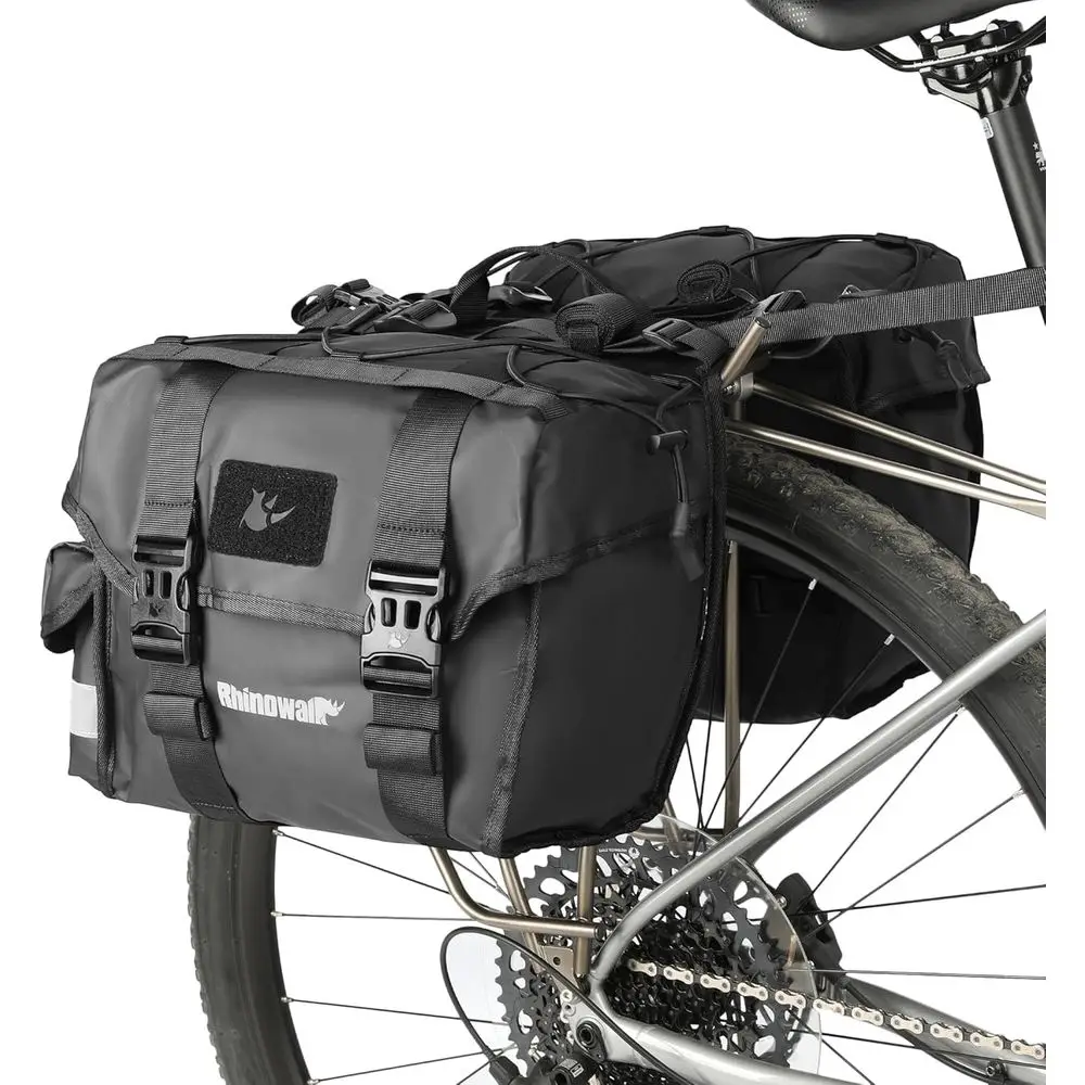 

22L Double Cycling Panniers Bag for Rear Rack with Handle, Black