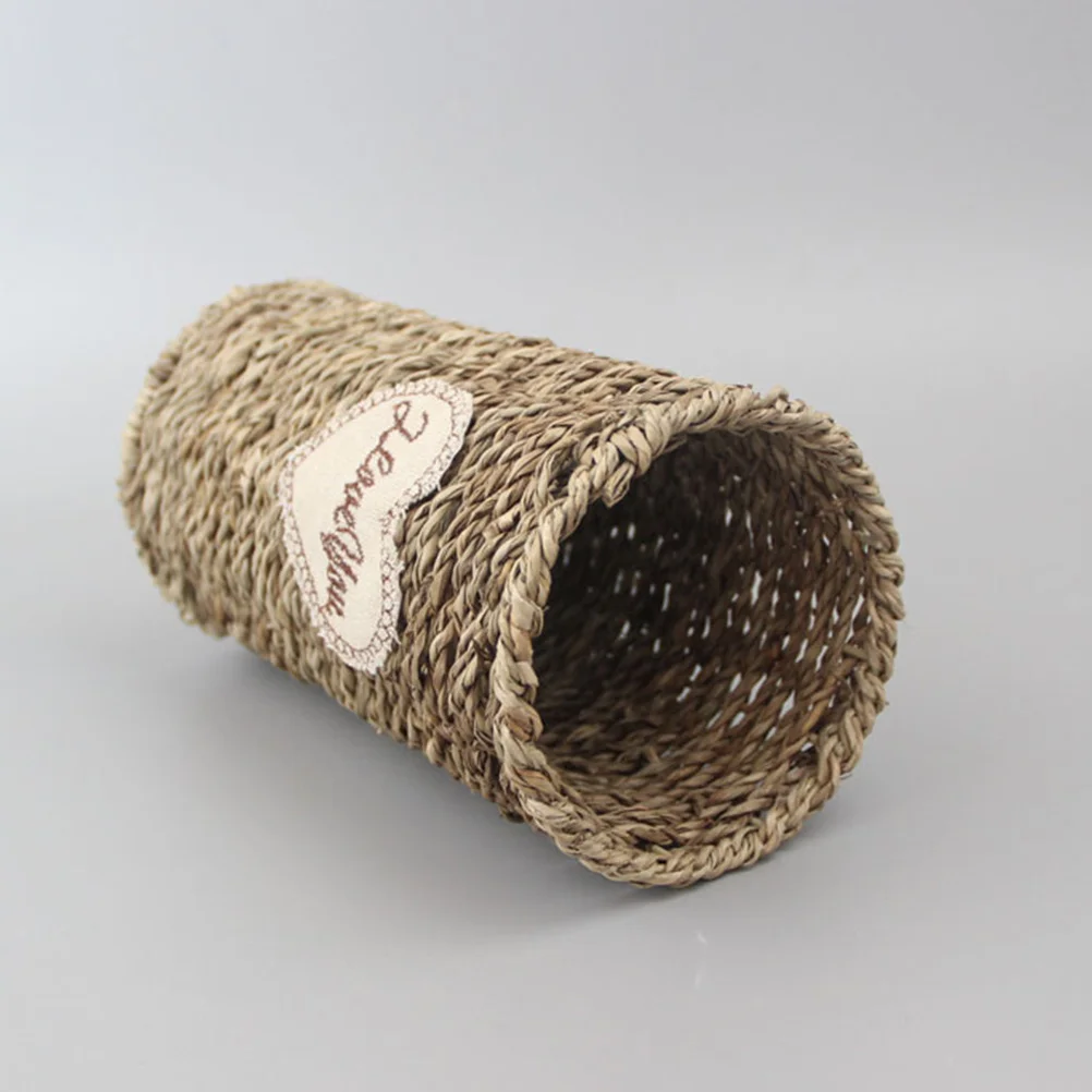 

2 pcs Rattan Woven Flower Baskets Vintage Style Decorative Storage Containers For Home Office Wedding Party Beige
