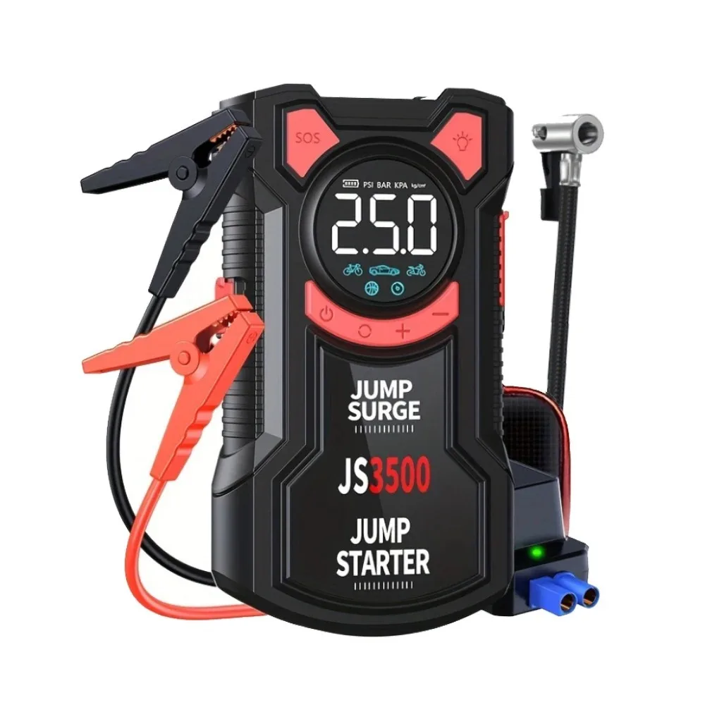 

Car Jump Starter with Air Pump 5000A Peak Starter Box 150PSI Digital Tire Inflator Car Battery Jump Starter With Air Compressor