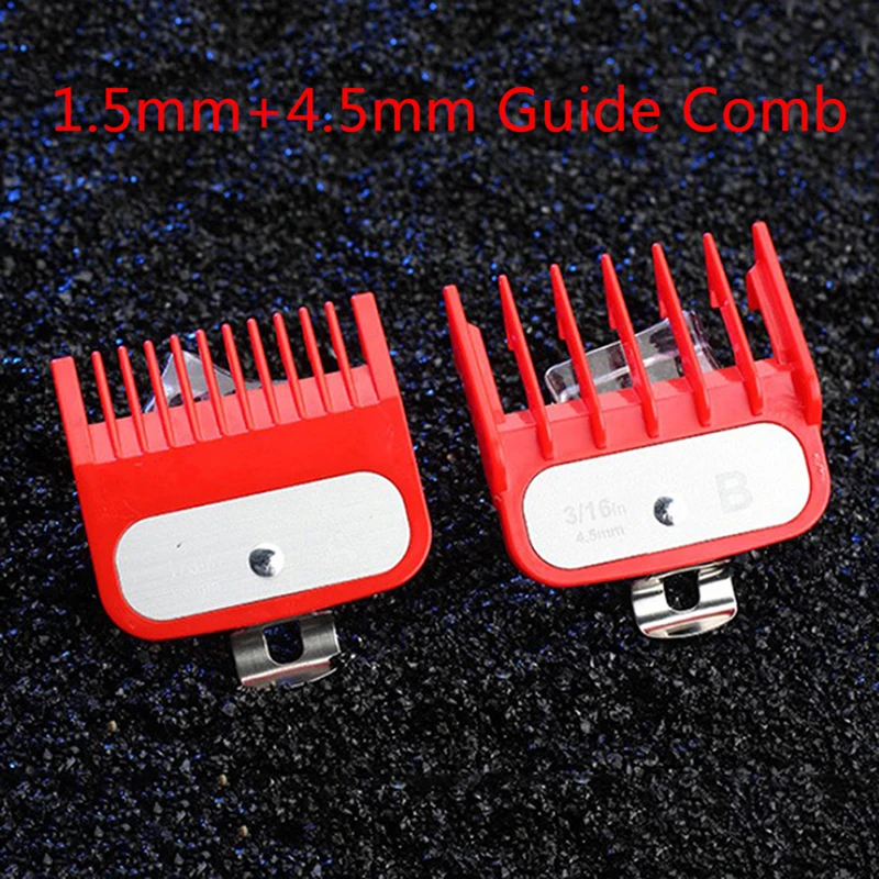 1.5+4.5mm Size Guide comb Red Attachment Comb Set with a Metal Holder Clipper