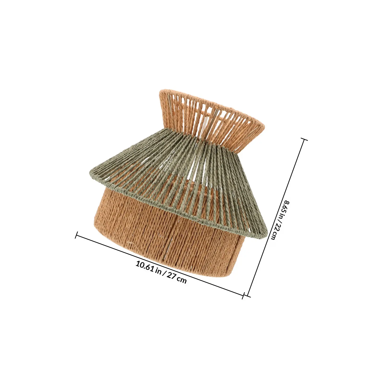 Handwoven Faux Rattan Lampshade for Pendant, Ceiling Chandelier & Floor Lamps – Decorative Light Cover