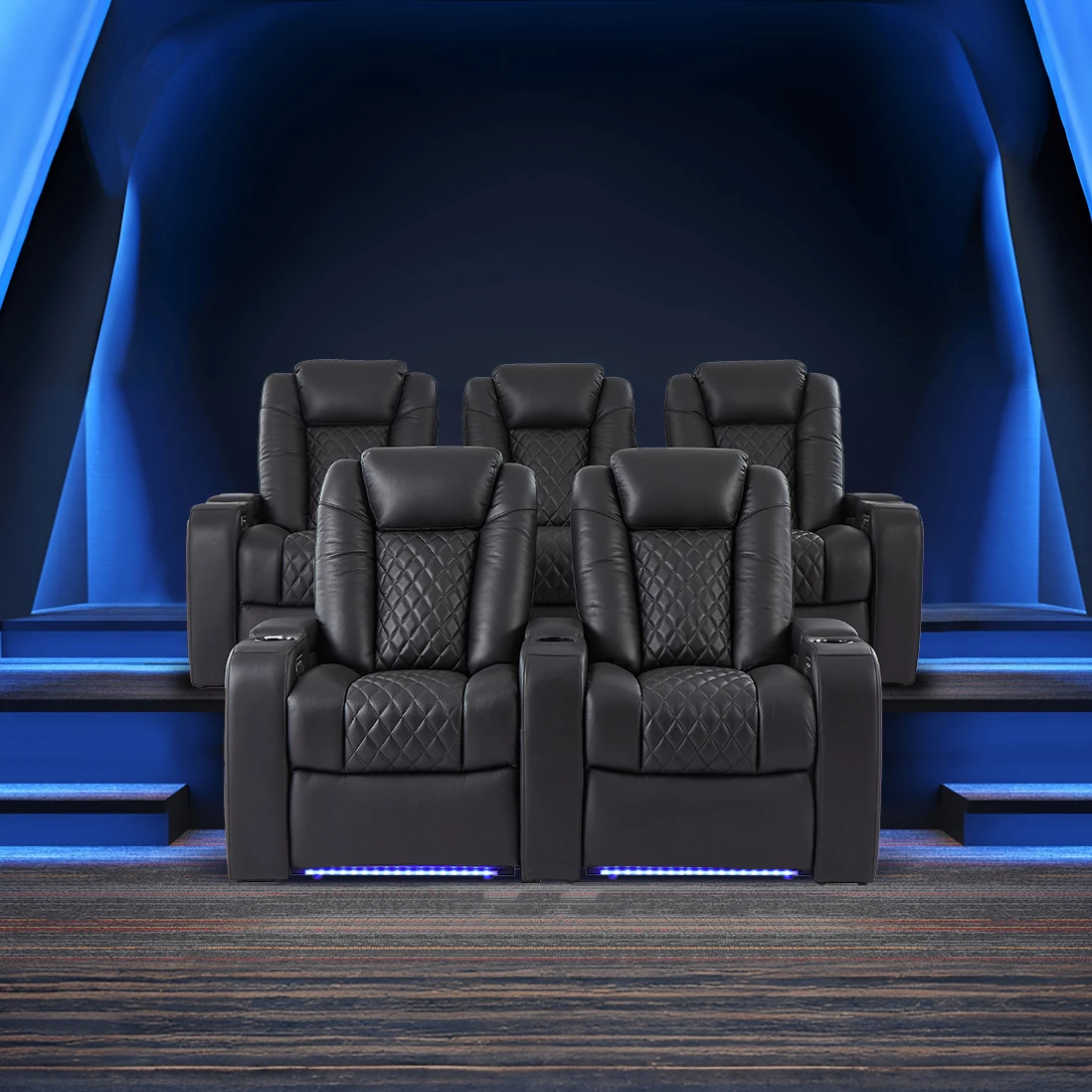 Direct Sale Comfortable 2-seater 3-seater Home Theater Recliner With LED Light Living Room Home Theater Cinema Sofa