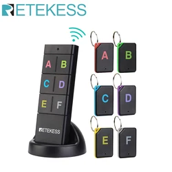 Retekess TH104 Wireless Key Finder RF Key Locator Pet Tracker Wallet Tracker Remote Control 1 RF Transmitter 6 Receiver