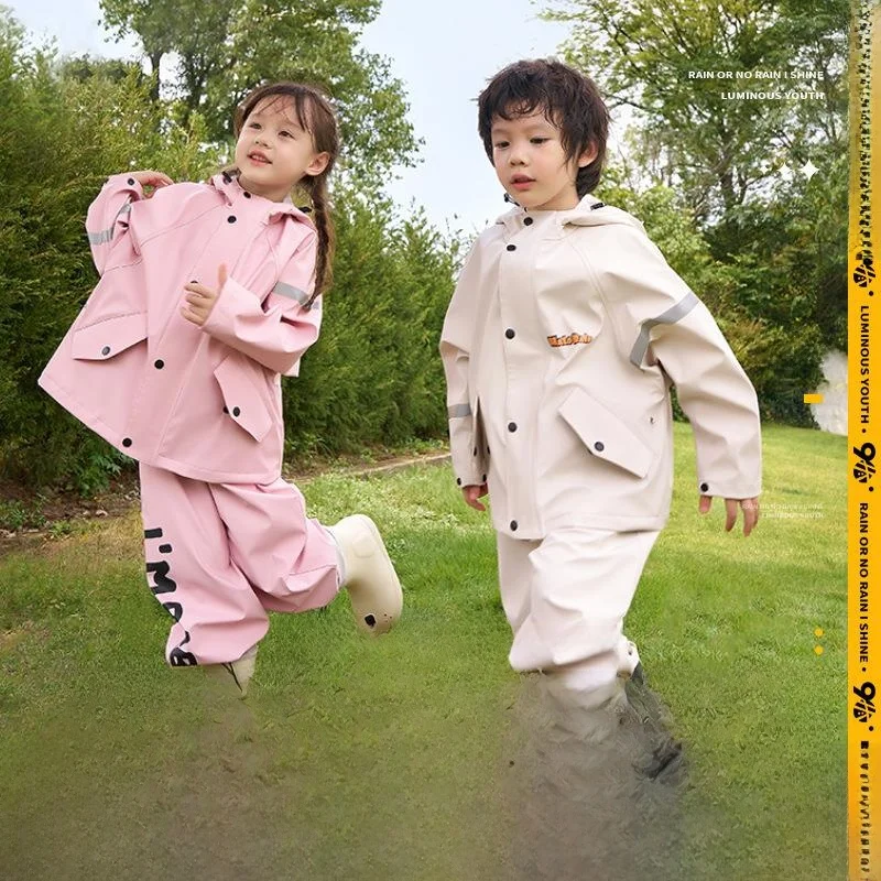 

Children's Separate Body Raincoat Cute Overalls Rain Pants for Kindergarten Boys 3-6 Years Old Primary School Students