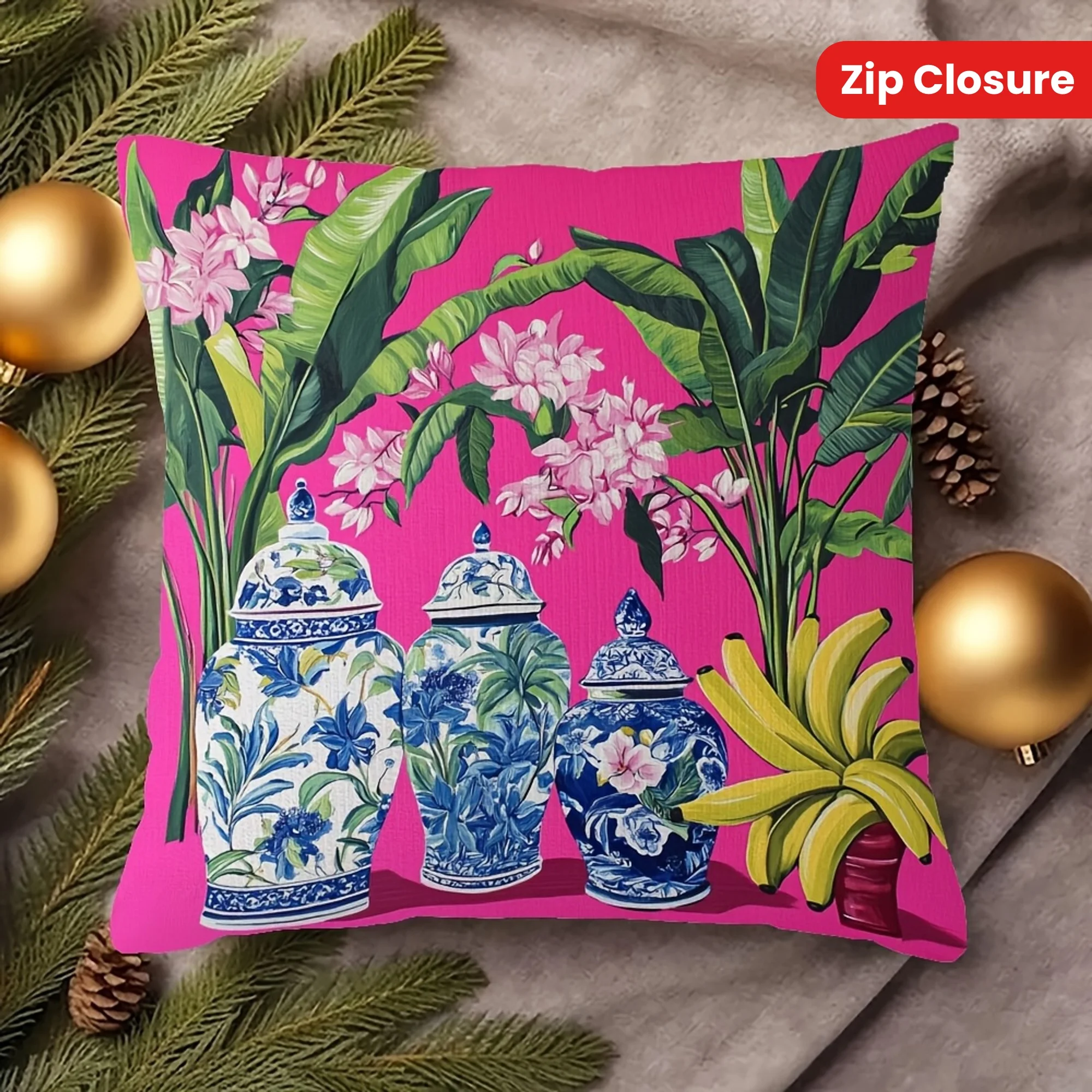 Pillow Insert 18X18 - 1 шт. ярко-розовая наволочка с китайскими