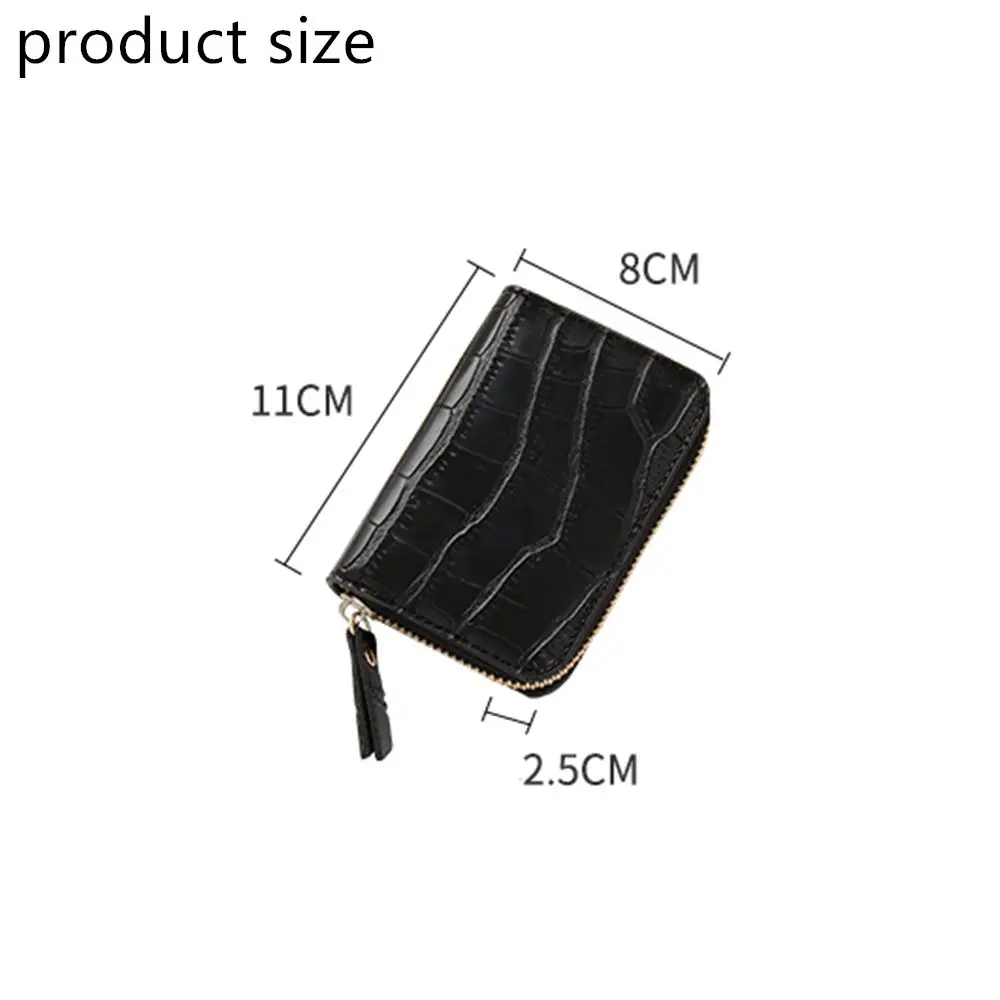 PU Leather Slim Zipper Case, titular do cartão, carteira, cartão de crédito, identificação, titular do cartão bancário