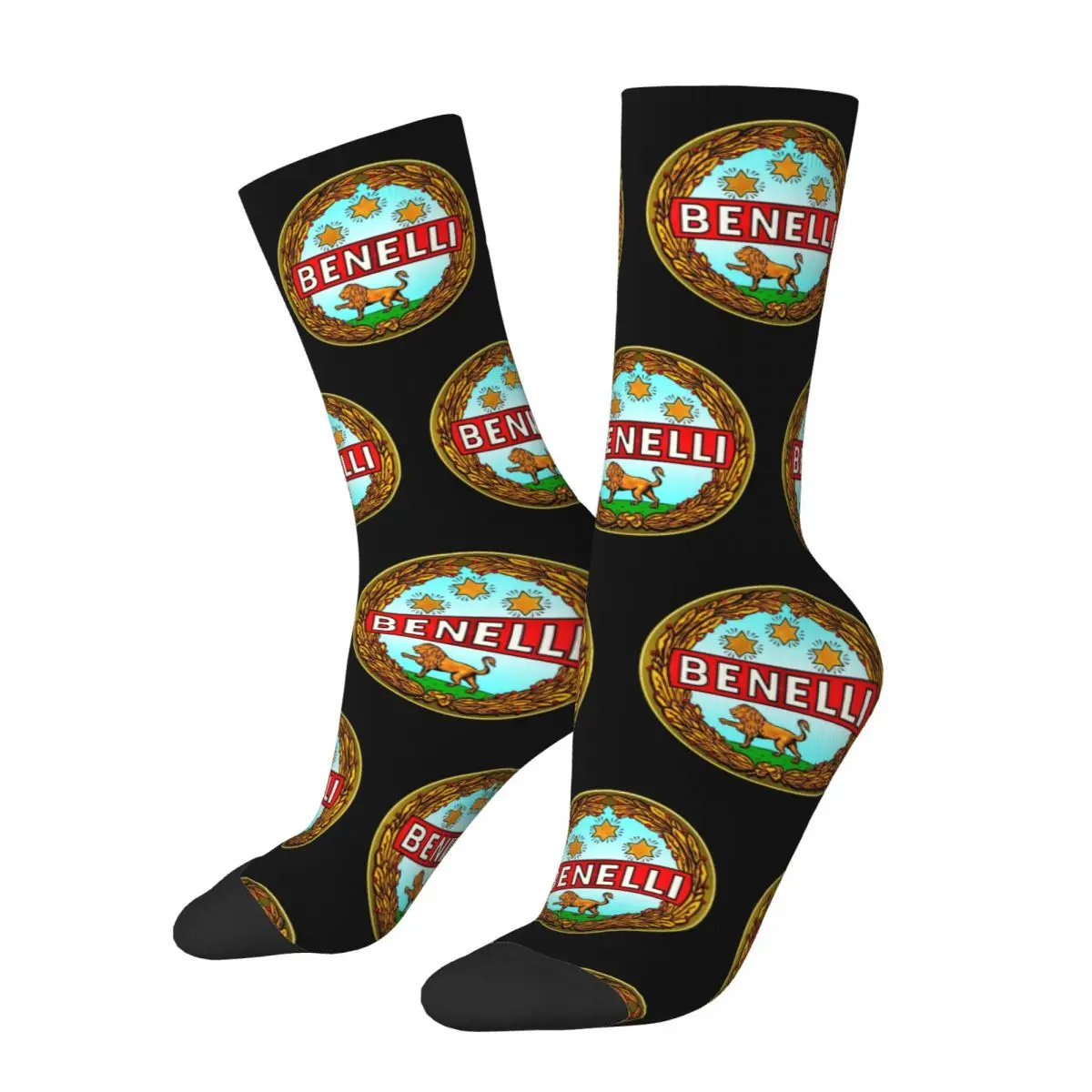 

Fashion Benellis Vintage Motorcycles Italy Racing Design Sports Socks Merch All Seasons Super Soft Middle Tube Socks Sweat