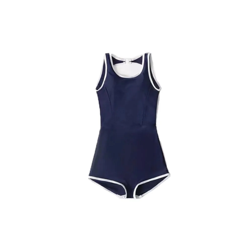 Traje de baño de una pieza de secado rápido, traje de baño Sexy sin mangas para playa, ropa de playa ajustada para mujer, escuela
