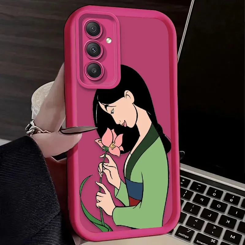 Disney dos desenhos animados mulan caso de telefone para samsung galaxy s25 s24 s23 ultra s22 s21 plus fe 5g a54 a34 a14 a73 a53 a33 5g capa macia