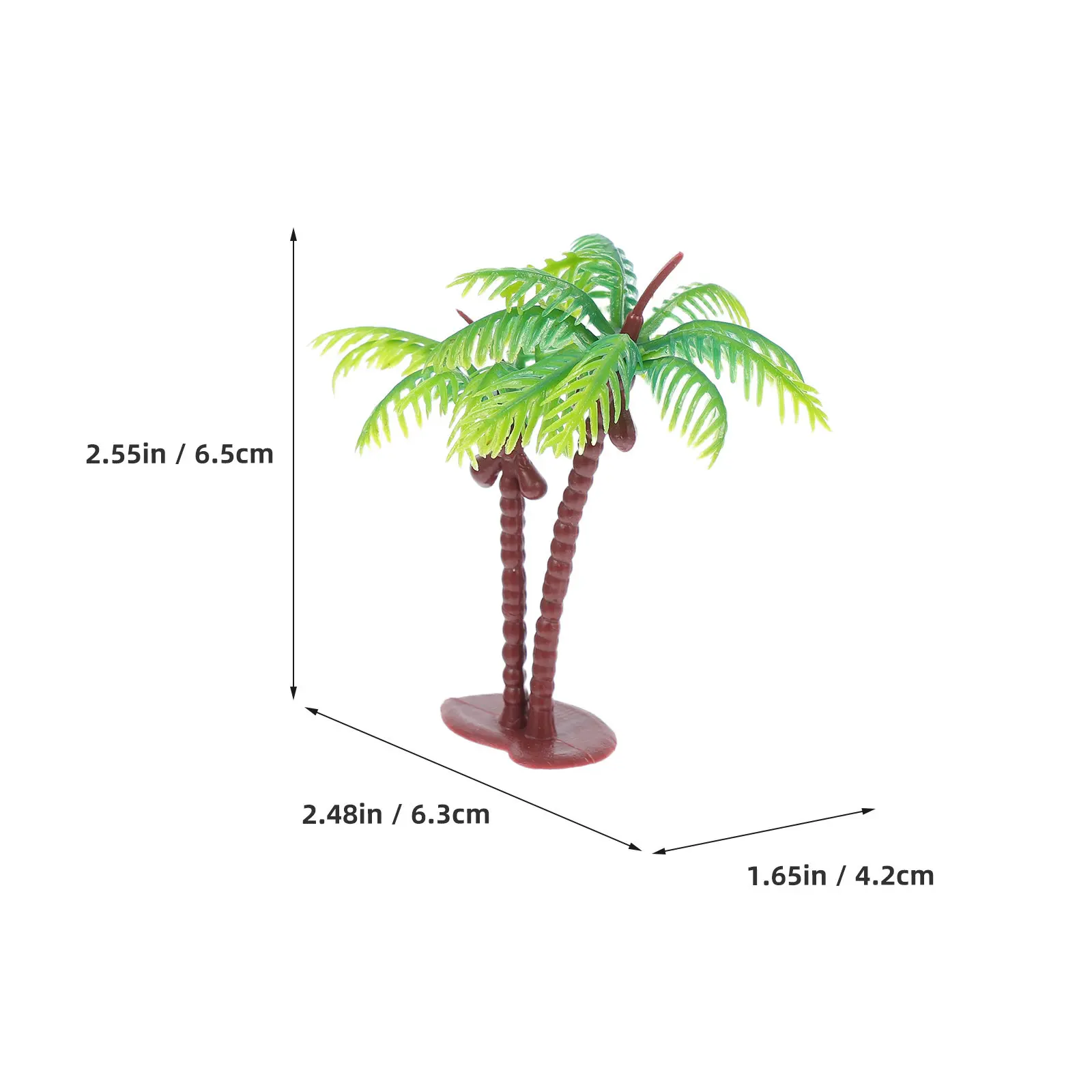10Pcs Artificial Mini Coconut Trees Lifelike Small Palm Trees for Photo Shoots Micro Landscape Crafting Store Display Indoor