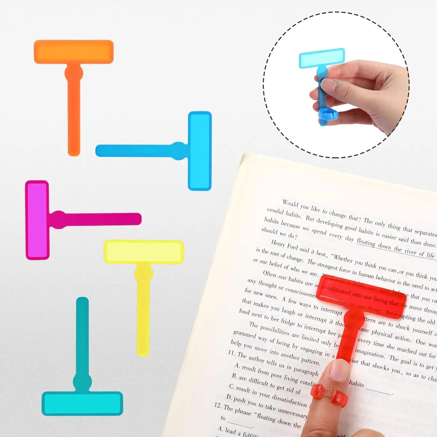 Finger Guided Reading Strips Highlighter alleviate Dyslexia Tools For Kids Hyperactive Early Readers Children Reading Magnifier