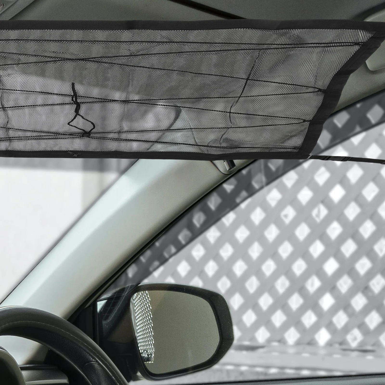 

Car Ceiling Storage Net Large Capacity Roof Cargo Net For Pickup Truck Suv Overhead Car Camping Organizer Bag Automotive