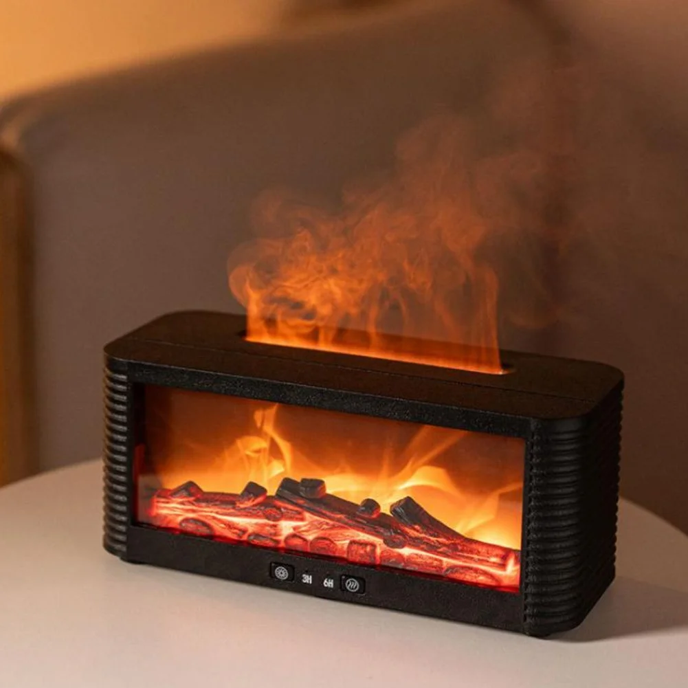 

7-цветный легкий каминный аромадиффузор с дистанционным управлением, тихая работа и резервуар для воды на 250 мл для релаксации