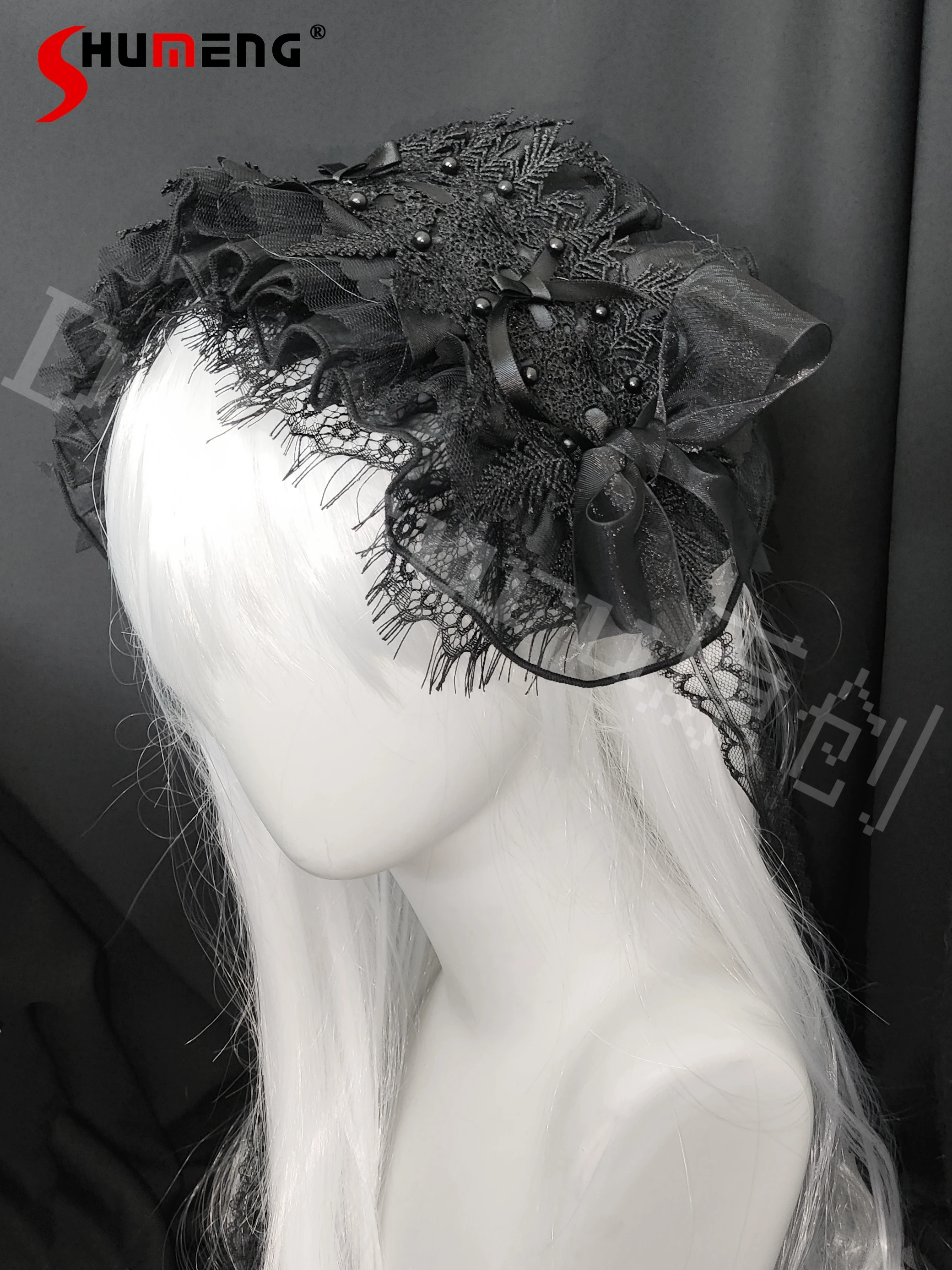 

Оригинальная повязка на голову Subculture Mine Mass-Produced, черно-белая повязка на голову в стиле Лолиты для девочек и женщин, милый крутой аксессуар для волос для косплея на Хэллоуин