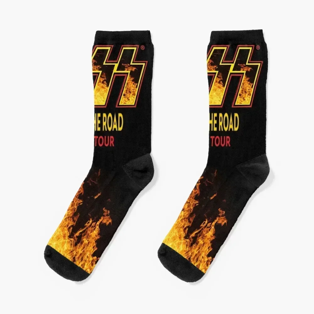 

KISS End Of The Road World Tour Spaceman Catman Starchild Demon Socks gift Children's bright garter Socks Ladies Men's