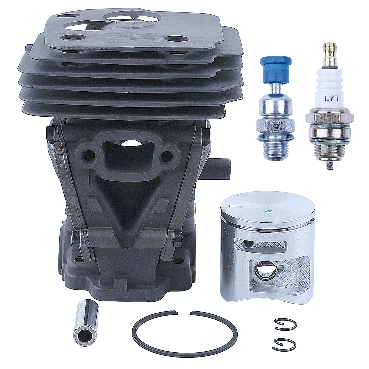 44mm Cylinder Piston Kit L7T 2-Stroke Spark Plug with Decompression Valve For Husqvarna 43CC 47CC 49CC 52CC 254 257 261 262