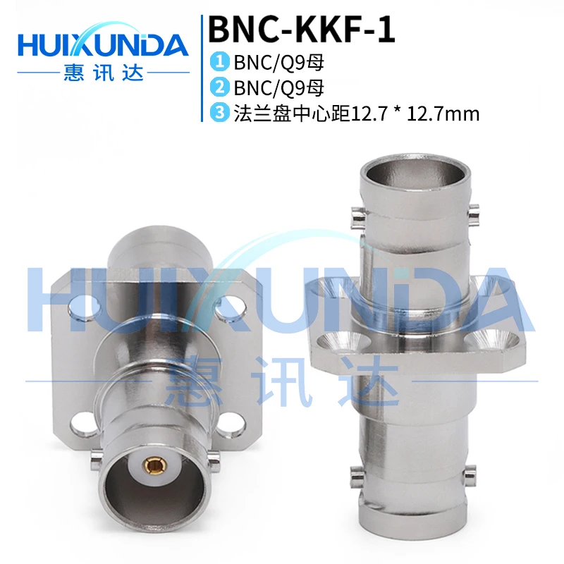 

BNC-KKF BNC female to female through head with four-hole flange panel fixed through the wall Q9-KFK connector