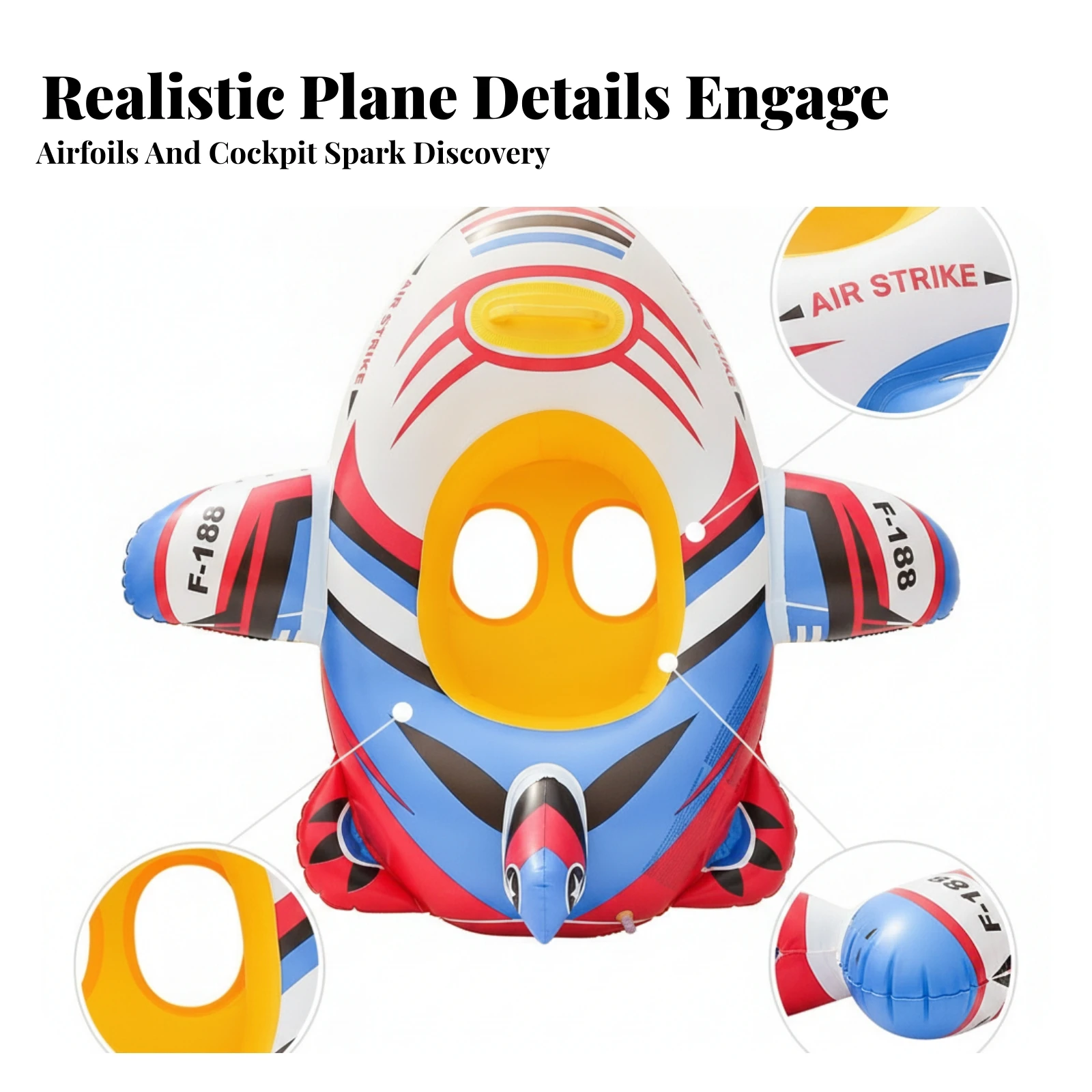 Child Flotation Seat Water Toy Airplane Buoyant Seat Non Long-Lasting PVC Airplane Buoyant Portable for Children