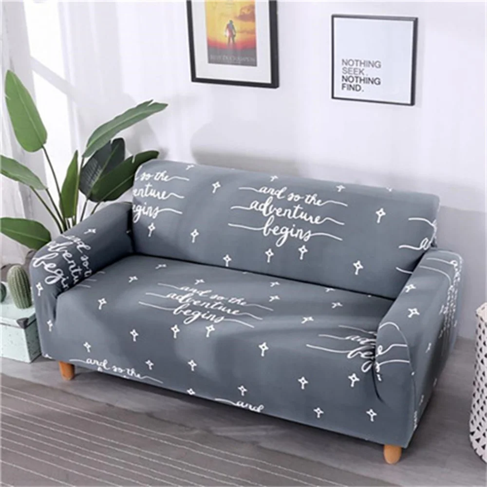 Marble Texture Sofa Cover Flower Plant Elastic Adjustable Sofas Covers Corner Sofas Cover Home 4-Seater Sofas Covers Decoration