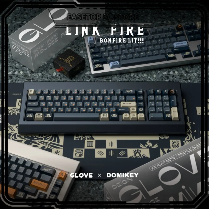 

Link Fire Keycap Domikey Дизайнерская оригинальная клавиатура Abs Cherry Profile Металл Алюминий + Смола Механическая клавиатура Keycap Подарок