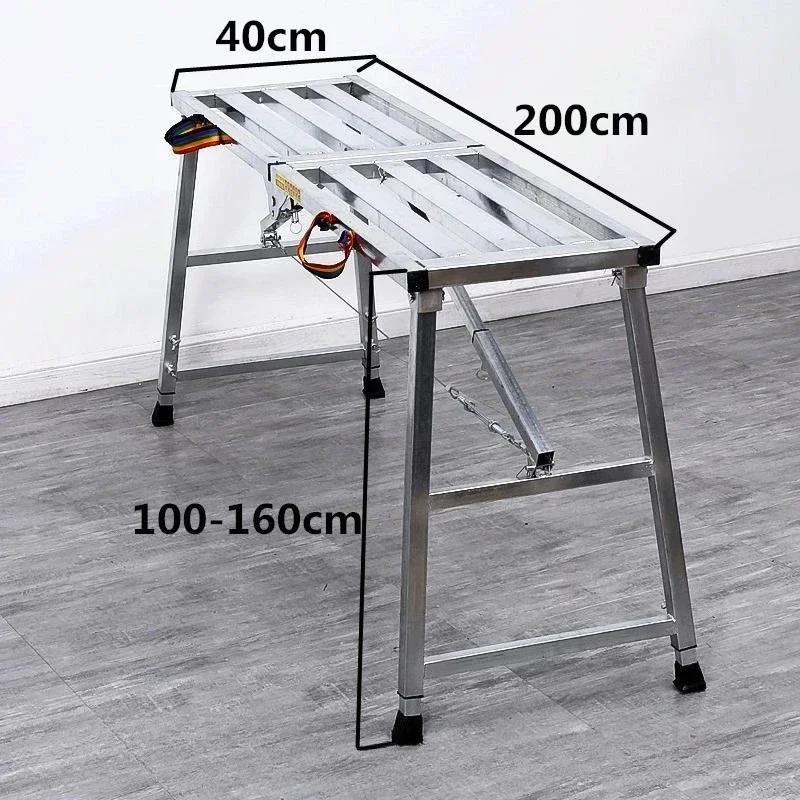 Folding Stirrup Ladder, Scaffold Folding Ladder, Decoration Construction Platform Ladder, Thickened Steel Pipe Anti Slip FeetA13