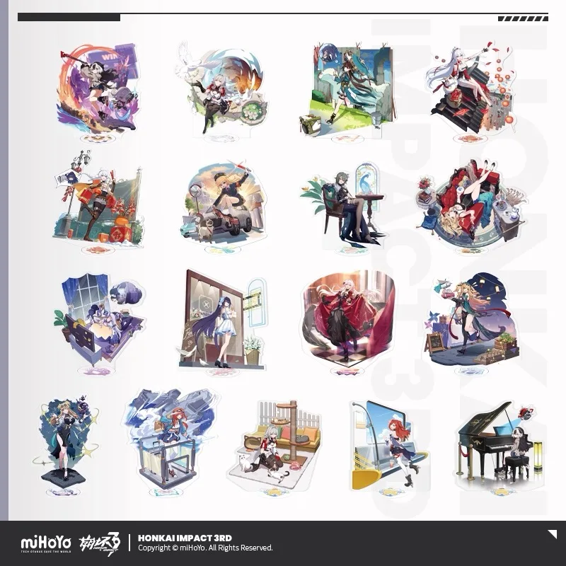 

miHoYo Official Honkai Impact 3 Sacred Marks Series Part Two Acrylic Stand Sign Kiana Theresa Ornaments Cosplay Anime Game Gifts