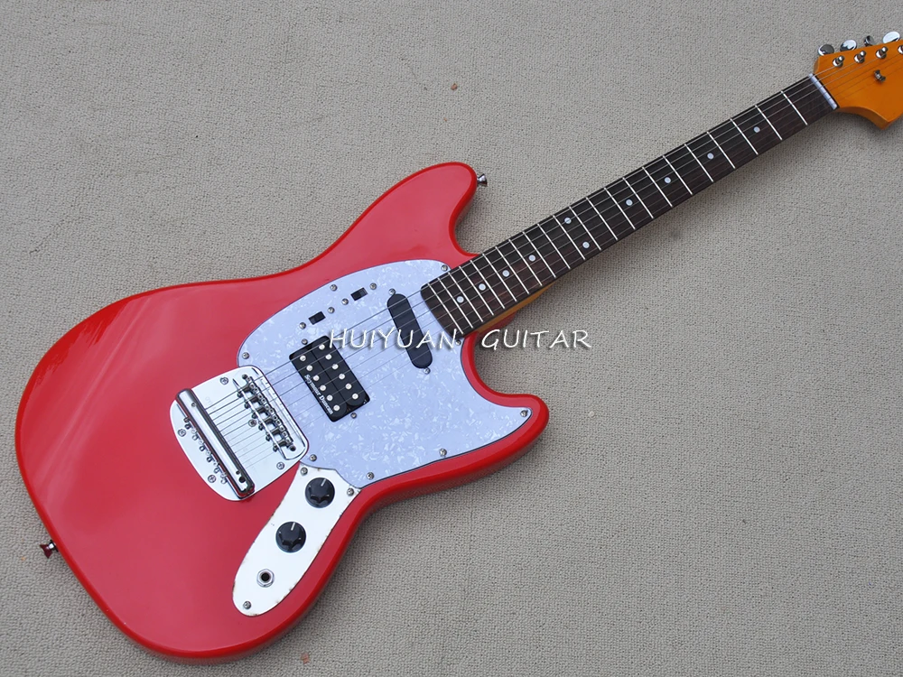 

6 Strings Red Electric Guitar with Rosewood Fretboard,White Pickguard,Can be Customized