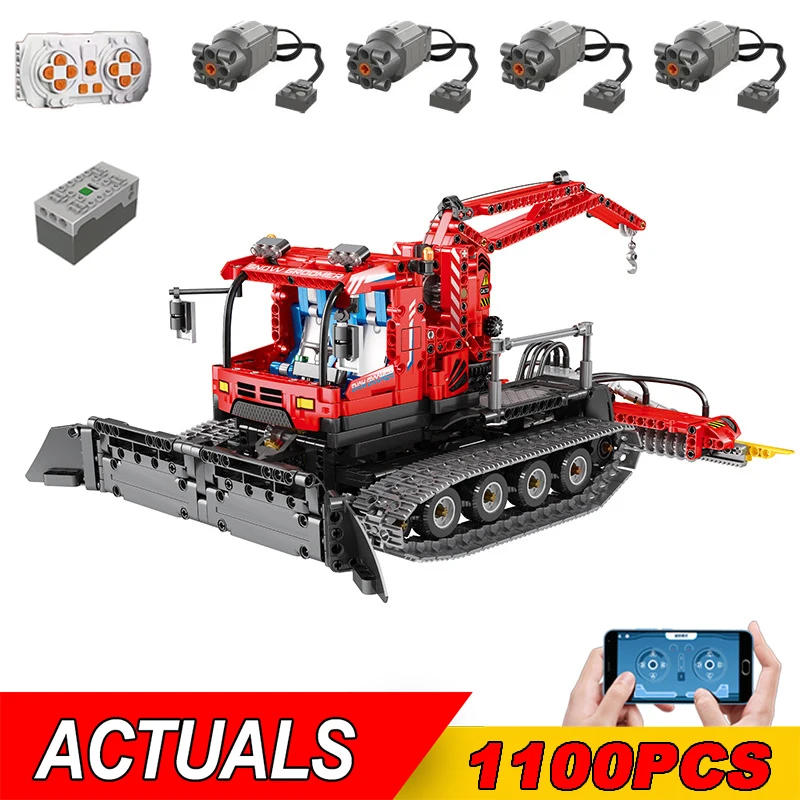 

NEW 22019 Technical RC Snow Cleaning Car Toys Remote Control Snow Groomer Building Blocks Vehicle Bricks For Kids Christmas Gift