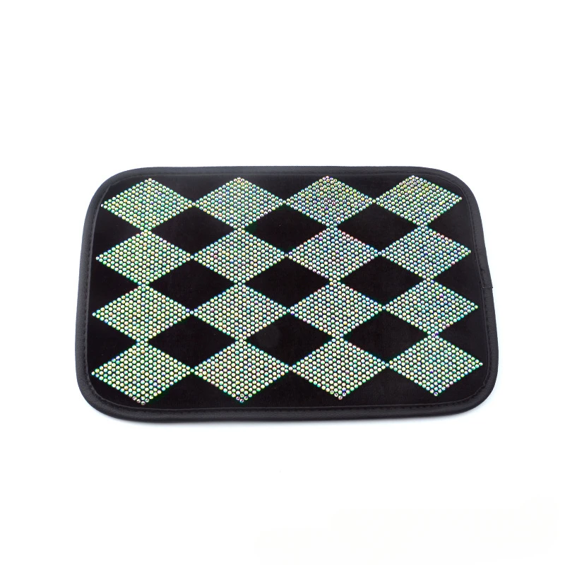 Juste de coussin d'accoudoir de voiture en cristal de diamant, cuir universel, console centrale, losange, protection de boîte de siège automatique, coussin, supports de main