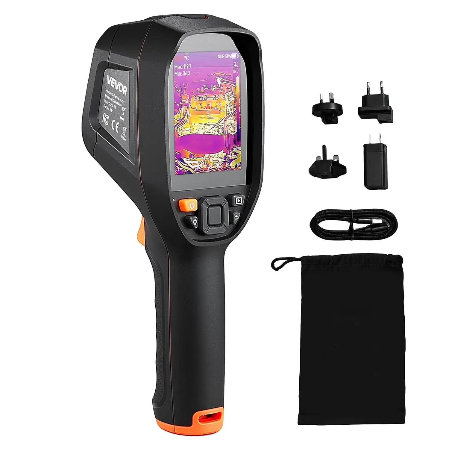 

Pro Thermal Imaging Camera Upgraded 512 x 384 TISR Super Resolution 3 45 LCD Infrared Thermal Imager with 2MP Visual Camera