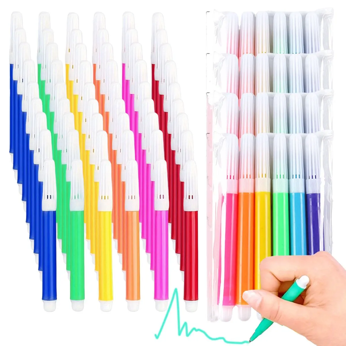 60pcs Mini Colored Markers Smooth Flow Vibrant Watercolor Pen Art Supplies Drawing Painting Tools Coloring Doodling ZSY