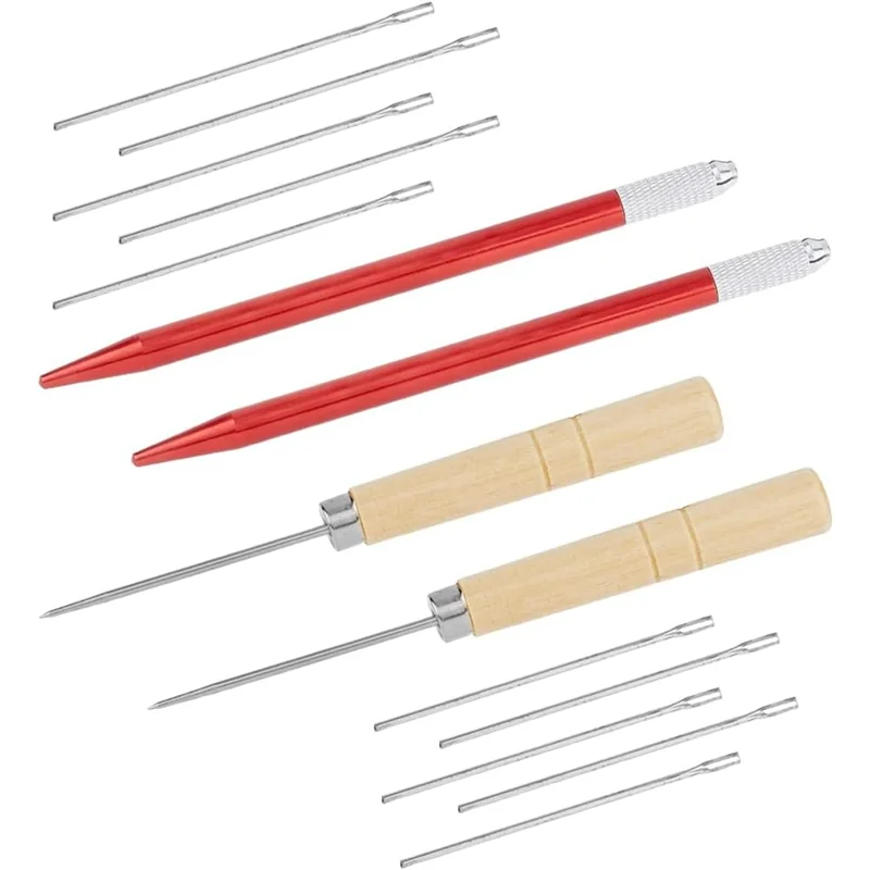 

【A87T】14Pc Rerooting Tool For Hair 0.5-0.7Mm Knitting Needles-Brass For Breed Hair Implant And Crochet-Needle