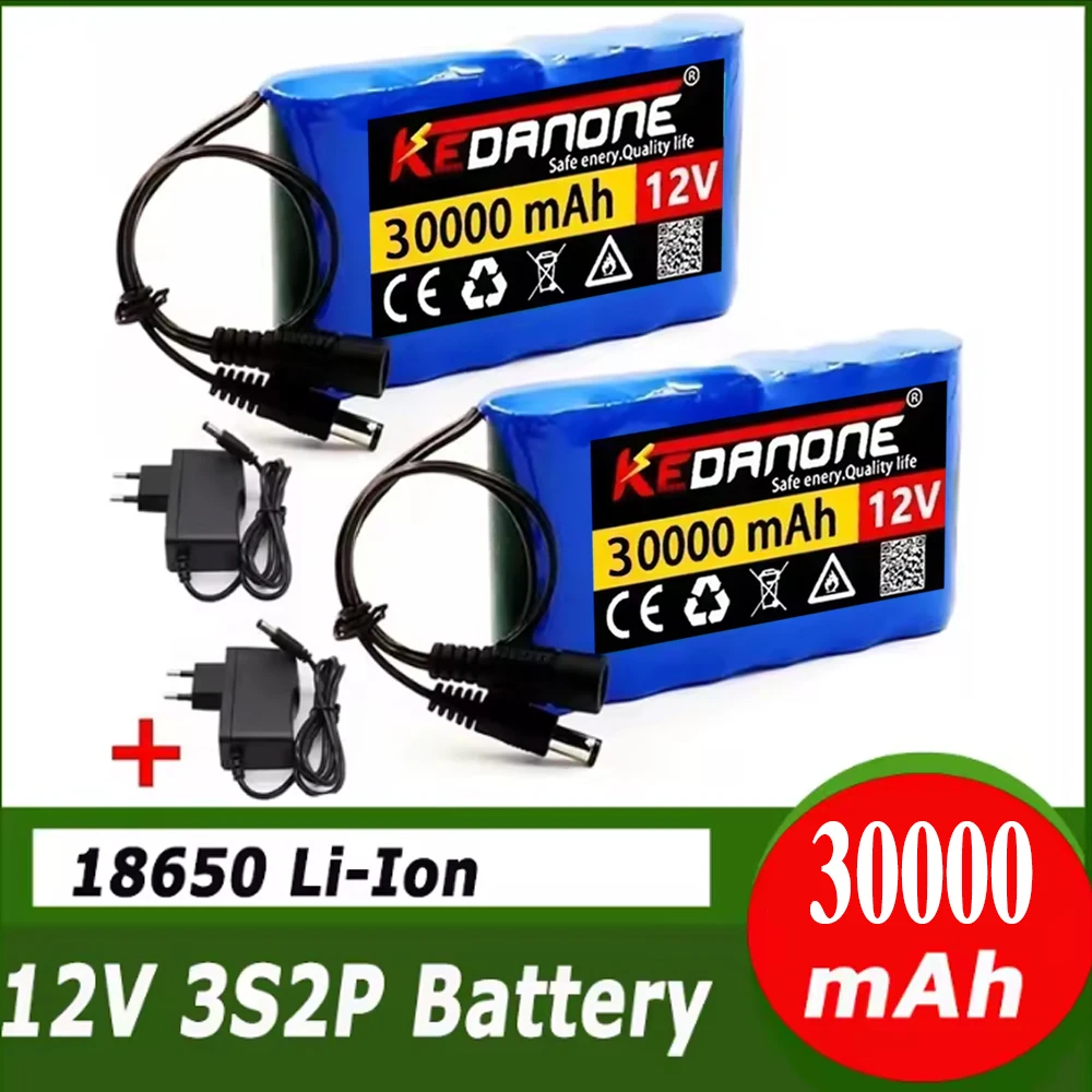 

Superior quality 3S2P DC 12V 30000mAh 18650 Li-ion Rechargeable Battery Pack Charging Power Bank For GPS Car Camera + Charge