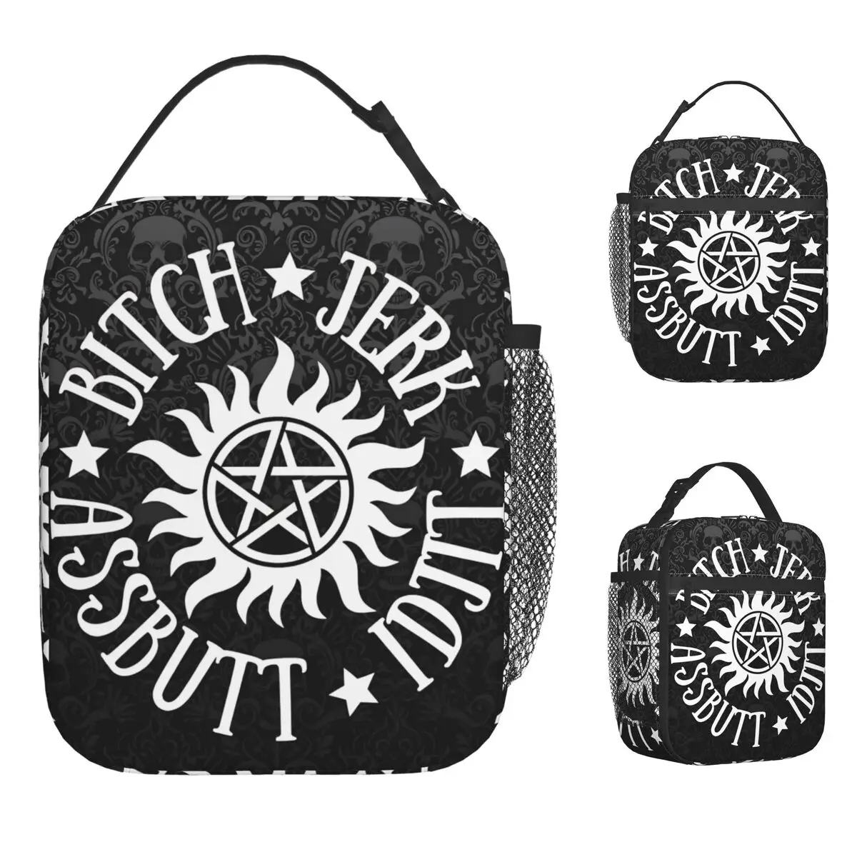Supernatural Mugshot Dean & Sam Winchester Lunchtasche, Outdoor-Picknick-Lunchbox für Unisex, Freizeit, individuelle Kühltasche mit Reißverschluss