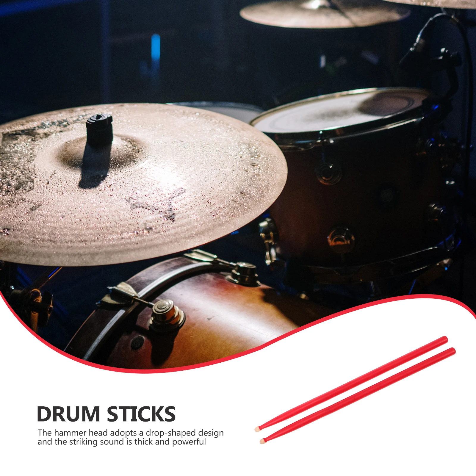 

2Pairs Maple Wood Drum Sticks Slip-Resistant Lightweight Comfortable Grip Ideal for Beginners Students Drummers Percussion