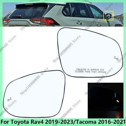자동 교체 렌즈 측면 가열 백미러 유리, 토요타 Rav4 2019-2023, 토요타 타코마 2016-2021