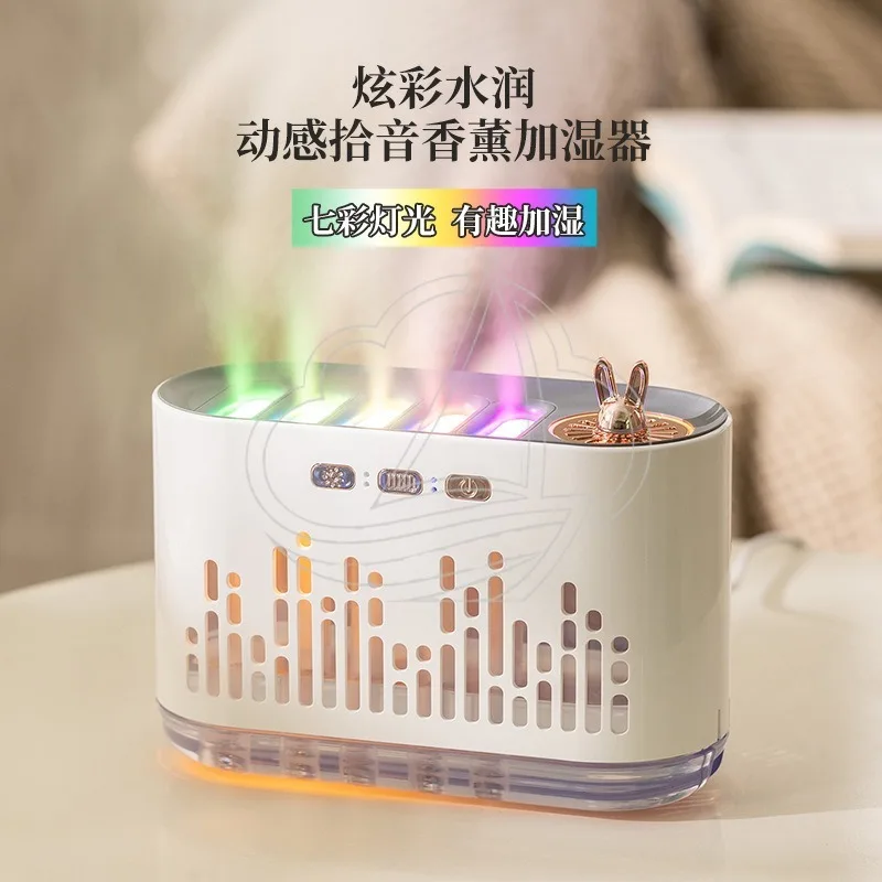 Dynamic Flame Aroma Diffuser, Silent Ultrasonic Humidifier with 7-Color Night Light for Home
